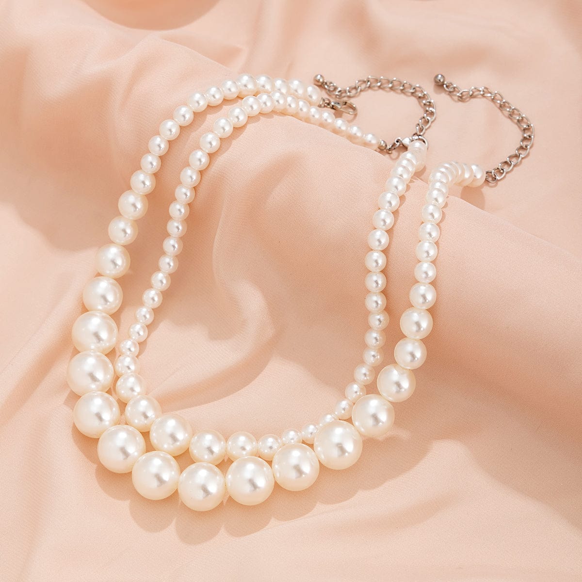 Boho Chunky 2 Pieces Pearl Chain Necklace Set - ArtGalleryZen