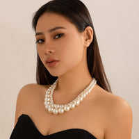 Thumbnail for Boho Chunky 2 Pieces Pearl Chain Necklace Set - ArtGalleryZen