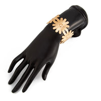Thumbnail for Boho Chunky Gold Silver Plated Daisy Bangle Bracelet - ArtGalleryZen