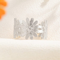 Thumbnail for Boho Chunky Gold Silver Plated Daisy Bangle Bracelet - ArtGalleryZen
