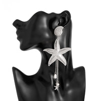 Thumbnail for Boho Chunky Starfish Pearl Tassel Conch Earrings - ArtGalleryZen