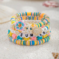 Thumbnail for Boho Colorful 5pcs Flower Turtle Pearl Beaded Bracelet Set - ArtGalleryZen