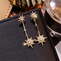Thumbnail for Boho CZ Inlaid Polar Star Dangle Earrings - ArtGalleryZen