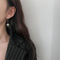 Thumbnail for Boho CZ Inlaid Polar Star Dangle Earrings - ArtGalleryZen