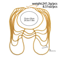 Thumbnail for Boho Dainty Layered Gold Silver Tone Pearl Waist Chain Body Chain - ArtGalleryZen