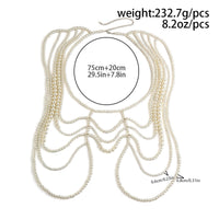 Thumbnail for Boho Dainty Layered Gold Silver Tone Pearl Waist Chain Body Chain - ArtGalleryZen