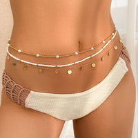 Thumbnail for Boho Dainty Layered Sequin Tassel Beaded Belly Chain Set - ArtGalleryZen