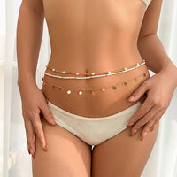 Thumbnail for Boho Dainty Layered Sequin Tassel Beaded Belly Chain Set - ArtGalleryZen