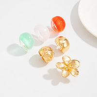 Thumbnail for Boho Flower Ring Set 6pcs - Chunky Gradient Resin Statement Rings - ArtGalleryZen