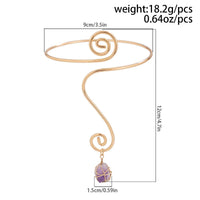 Thumbnail for Boho Geometric Turquoise Stone Charm Spiral Arm Cuff - ArtGalleryZen