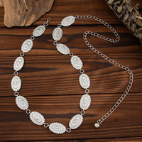 Thumbnail for Boho Gold Silver Plated Floral Oval Disk Waist Chain - ArtGalleryZen