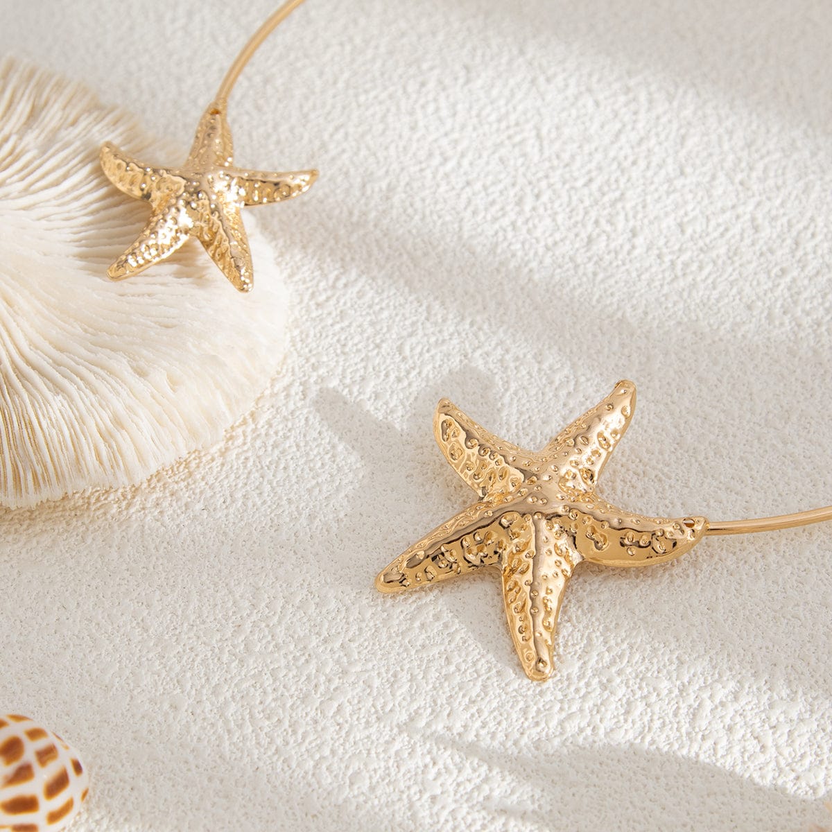 Boho Gold Silver Plated Starfish Collar Necklace - ArtGalleryZen