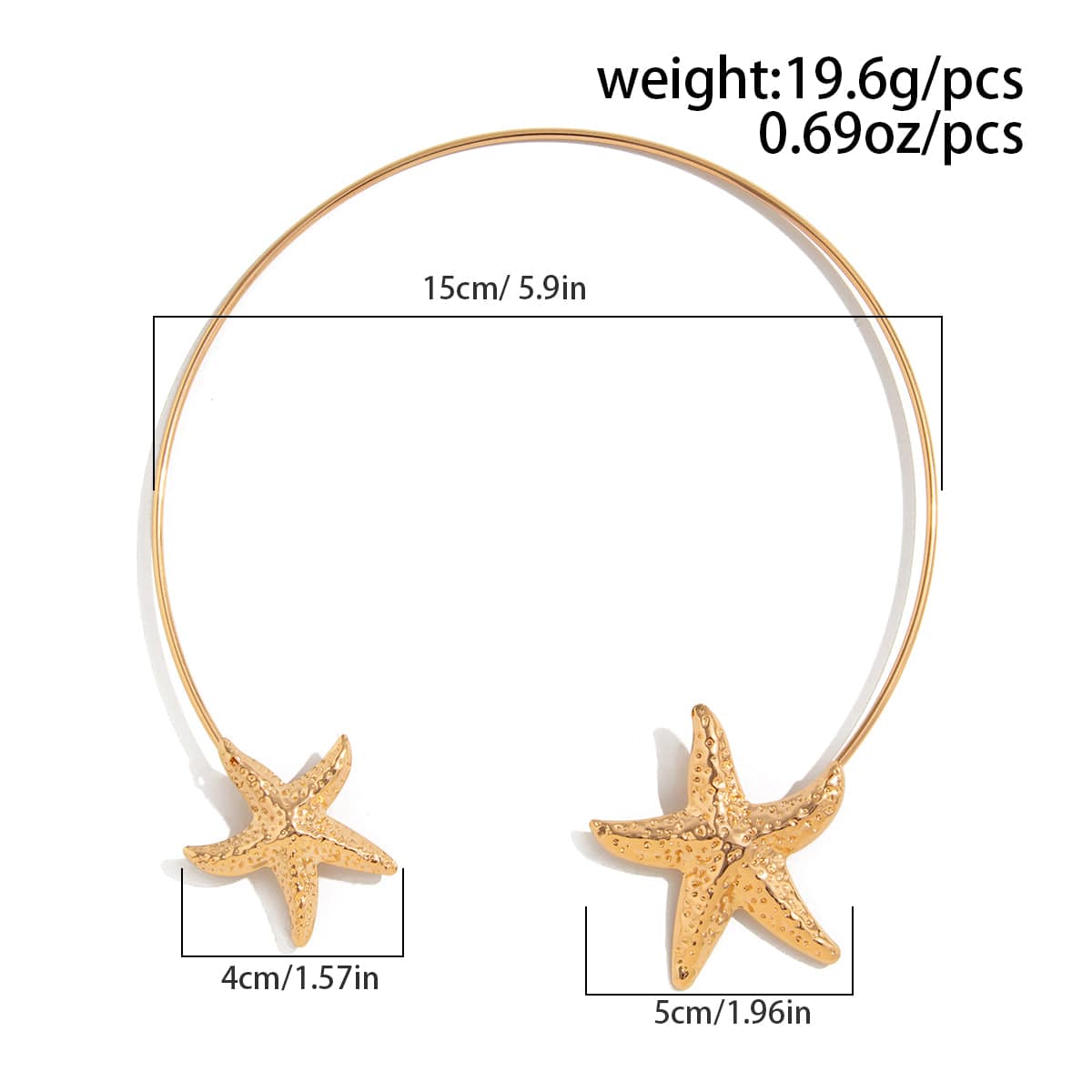 Boho Gold Silver Plated Starfish Collar Necklace - ArtGalleryZen
