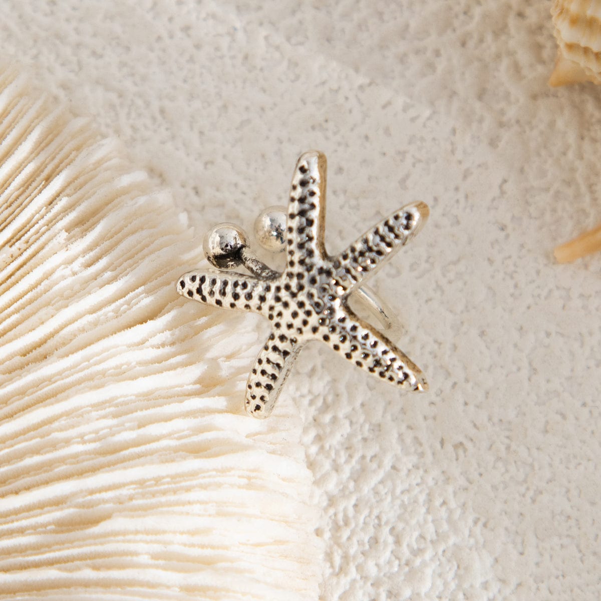 Boho Gold Silver Plated Starfish Ear Cuff Earring - ArtGalleryZen