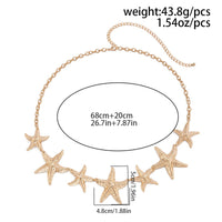 Thumbnail for Boho Gold Silver Plated Starfish Waist Chain - ArtGalleryZen