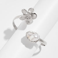 Thumbnail for Boho Irregular Pearl Flower Arm Cuff - ArtGalleryZen
