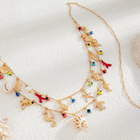 Thumbnail for Boho Layered Evil Eye Conch Turtle Starfish Tassel Belly Chain - ArtGalleryZen