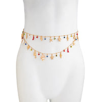 Thumbnail for Boho Layered Evil Eye Conch Turtle Starfish Tassel Belly Chain - ArtGalleryZen