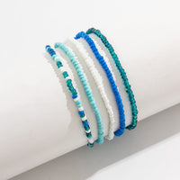 Thumbnail for Boho Layered Ocean Style Crystal Beaded Stackable Anklet Set - ArtGalleryZen