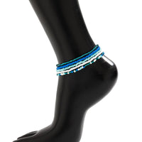 Thumbnail for Boho Layered Ocean Style Crystal Beaded Stackable Anklet Set - ArtGalleryZen