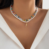 Thumbnail for Boho Layered Seed Bead Starfish Pendant Pearl Chain Necklace Set - ArtGalleryZen