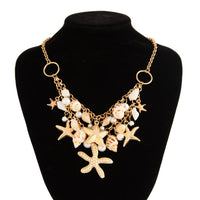 Thumbnail for Boho Layered Starfish Pearl Natural Conch Charm Necklace Bracelet - ArtGalleryZen