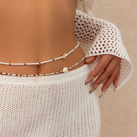 Thumbnail for Boho Layered Starfish Turtle Crystal Seed Beaded Belly Chain Set - ArtGalleryZen