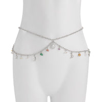 Thumbnail for Boho Layered Sun Moon Star Crystal Stone Tassel Waist Chain - ArtGalleryZen