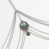 Thumbnail for Boho Layered Turquoise Relief Pattern Charm Elastic Thigh Leg Chain - ArtGalleryZen