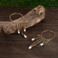 Thumbnail for Boho Mushroom Tassel Dangle Hoop Earrings - ArtGalleryZen