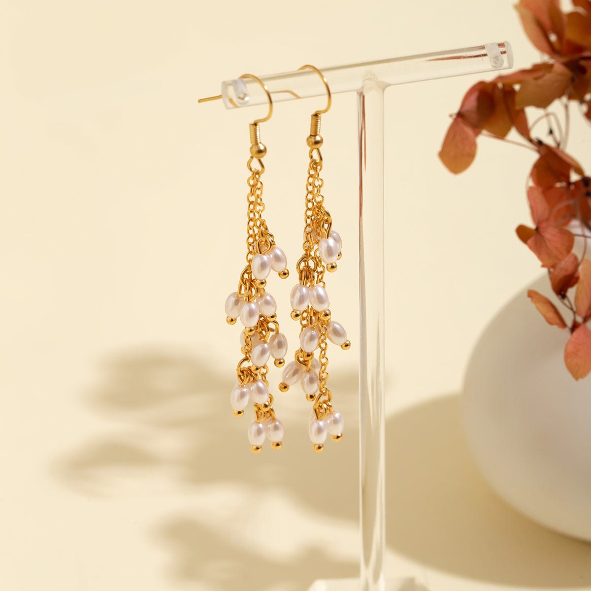 Boho Newly Dangling Pearl Tassel Earrings - ArtGalleryZen