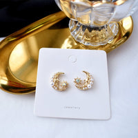 Thumbnail for Boho Pearl Inlaid Moon Phase Star Dangle Earrings - ArtGalleryZen