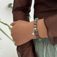Thumbnail for Boho Star Pendant Chalcedony Beaded Bracelet - ArtGalleryZen