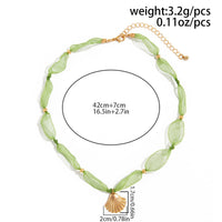 Thumbnail for Boho Starfish Conch Shell Pendant Yarn Choker Necklace - ArtGalleryZen