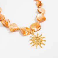 Thumbnail for Boho Sun Pendant Natural Shell Necklace - ArtGalleryZen