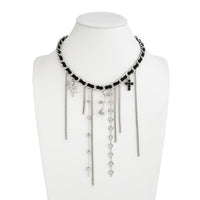 Thumbnail for Charming Cupid Rose Heart Star Tassel Velvet Necklace - ArtGalleryZen