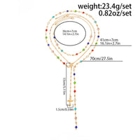 Thumbnail for Charming Layered Cross Pendant Colorful Crystal Chain Y Necklace Set - ArtGalleryZen