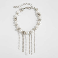 Thumbnail for Charming Pearl Irregular Beaded Chain Tassel Choker Necklace Bracelet - ArtGalleryZen