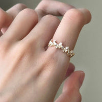 Thumbnail for Chic 18K Gold Enamel Butterfly Ring - ArtGalleryZen