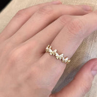 Thumbnail for Chic 18K Gold Enamel Butterfly Ring - ArtGalleryZen