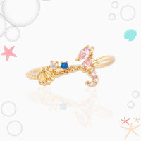 Thumbnail for Chic 18K Gold Filled CZ Inlaid Aquarium Ring - ArtGalleryZen