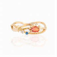 Thumbnail for Chic 18K Gold Filled CZ Inlaid Aquarium Ring - ArtGalleryZen