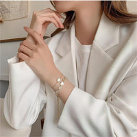 Thumbnail for Chic 24k Gold CZ Inlaid Natural Pearl Shell Heart Bracelet - ArtGalleryZen