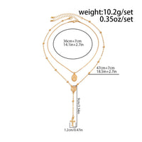 Thumbnail for Chic 2pcs Pattern Round Disk Cross Pendant Saturn Chain Y Necklace Set - ArtGalleryZen