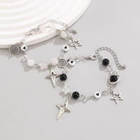 Thumbnail for Chic 2pcs Star Lollipop Charm Agate Crystal Chain Matching Bracelet Set - ArtGalleryZen