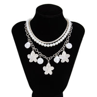 Thumbnail for Chic 3pcs Irregular Pearl Flower Tassel Herringbone Chain Necklace Set - ArtGalleryZen