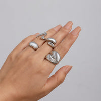 Thumbnail for Chic 4Pcs Chunky Waterdrop Open Ring Set - ArtGalleryZen
