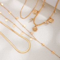 Thumbnail for Chic 4pcs Conch Shell Sequin Tassel Herringbone Chain Y Necklace Set - ArtGalleryZen