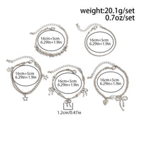 Thumbnail for Chic 5pcs Bow Star Heart Tassel Pearl Ball Chain Bracelet Set - ArtGalleryZen