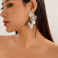 Thumbnail for Chic Abstract Pleated Flower Petal Pattern Earrings - ArtGalleryZen